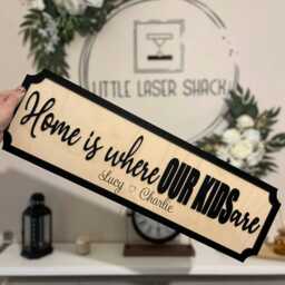 Home Is Where Our Kids Are - Personalised Street Sign Wall Decor Kids Names, Birch Plywood, Mdf Names - thumbnail 2