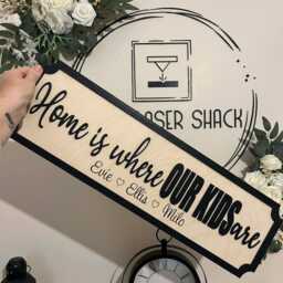 Home Is Where Our Kids Are - Personalised Street Sign Wall Decor Kids Names, Birch Plywood, Mdf Names - thumbnail 3