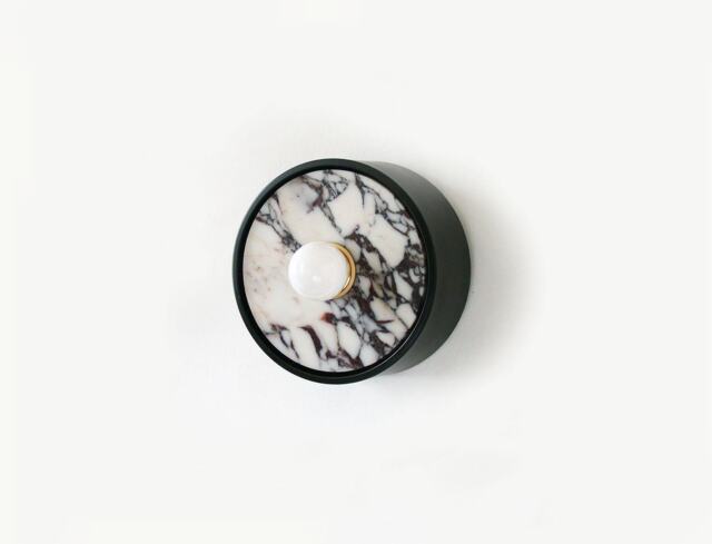 Calacatta Viola Marble Sconce - Black Mid Century Wall Light - image 1