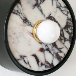 Calacatta Viola Marble Sconce - Black Mid Century Wall Light - thumbnail 4