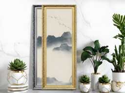 Panoramic Size Traditional Ornate Photo Frame - Handmade Dahlia Picture Wall Art Display Custom For Her Birthday Gift - thumbnail 1