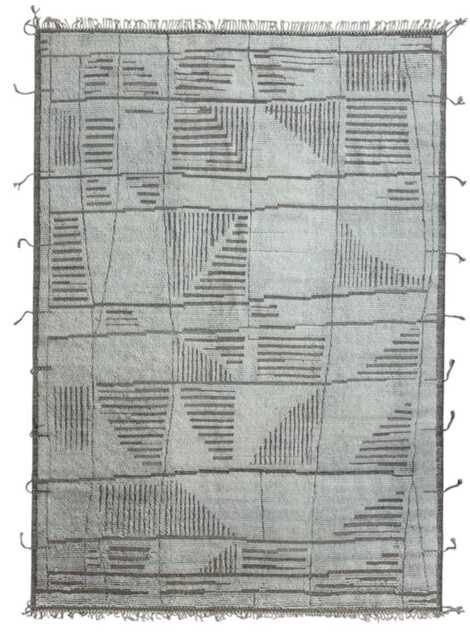 Hand-Knotted Moroccan Beni Ourain Rug, 100% Natural Wool, Modern Berber Carpet For Living Room - image 1