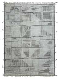 Hand-Knotted Moroccan Beni Ourain Rug, 100% Natural Wool, Modern Berber Carpet For Living Room