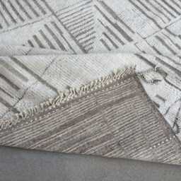 Hand-Knotted Moroccan Beni Ourain Rug, 100% Natural Wool, Modern Berber Carpet For Living Room - thumbnail 4