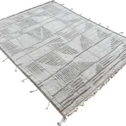 Hand-Knotted Moroccan Beni Ourain Rug, 100% Natural Wool, Modern Berber Carpet For Living Room - thumbnail 3