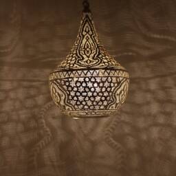Handmade Oriental Lamp, Moroccan Brass Pendant Light, Hanging Gold Lampshade, Home Decor Lighting & Ceiling Light - thumbnail 2