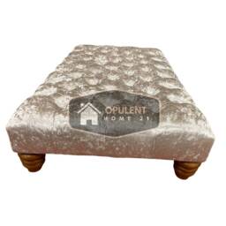 Champagne Chesterfield Footstool Coffee Table Available in Various Colours & Fabrics - thumbnail 3