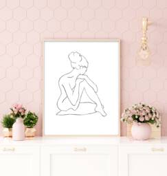 Sketched Beauty - Home Decor, Handdrawn, Print, Wall Art, Living Room, Lounge Bedroom Room Sketched, Woman - thumbnail 1