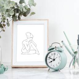 Sketched Beauty - Home Decor, Handdrawn, Print, Wall Art, Living Room, Lounge Bedroom Room Sketched, Woman - thumbnail 2