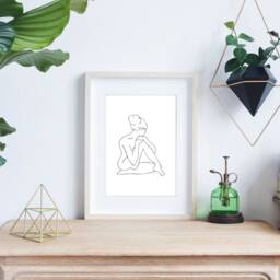 Sketched Beauty - Home Decor, Handdrawn, Print, Wall Art, Living Room, Lounge Bedroom Room Sketched, Woman - thumbnail 3
