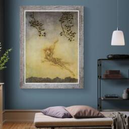 Puck Fairy Shakespeare Midsummer Night's Dream Fine Art Fantasy Elf Sprite Gnome Watercolor Print - thumbnail 3