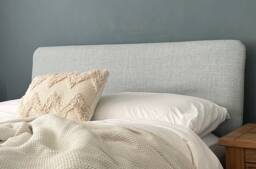 Headboard Cover - Light Duck Egg Blue Linen Style. Custom Made To Fit Existing Headboard, See Description For Full Details