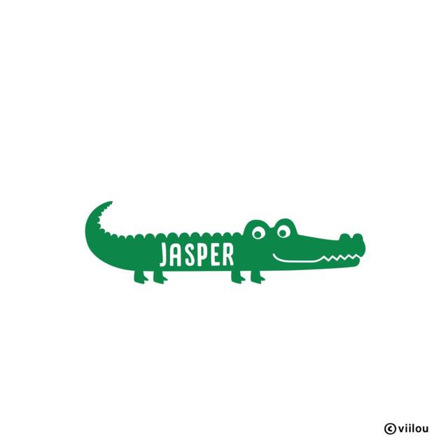 Children Wall Sticker Crocodile Illustration With Name Kids Decals Baby Room Tattoos Names Child Pictures Door Motifs Diy - image 1