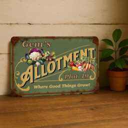 Personalised Garden Sign Vintage Metal Allotment Decor - thumbnail 1