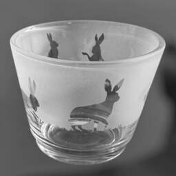 Hare Tealight Holder - Rustic Glass Tea Light Holder With Hare Frieze Design - thumbnail 4