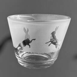 Hare Tealight Holder - Rustic Glass Tea Light Holder With Hare Frieze Design - thumbnail 2