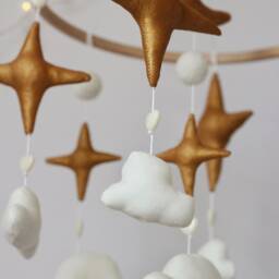 Baby Crib Mobile, Kids Room Neutral Nursery Decor, Congratulations Pregnancy Gift, New Parent Unique Baby Boy Shower Gift - thumbnail 3