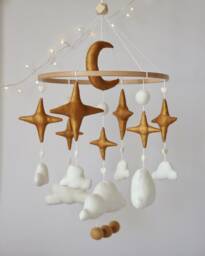 Baby Crib Mobile, Kids Room Neutral Nursery Decor, Congratulations Pregnancy Gift, New Parent Unique Baby Boy Shower Gift