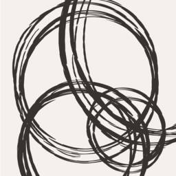 Black & Beige Abstract Circle Line Art Set Of 3, Black, Beige, Minimal Contemporary Print, Wall Art, Poster, Gallery Home Decor - thumbnail 3