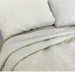 Chevron Duvet Cover Set, Reversible Duvet Set, Bedding Flax Linen, Weave Herringbone, Natural Linen Reverse Side - thumbnail 2