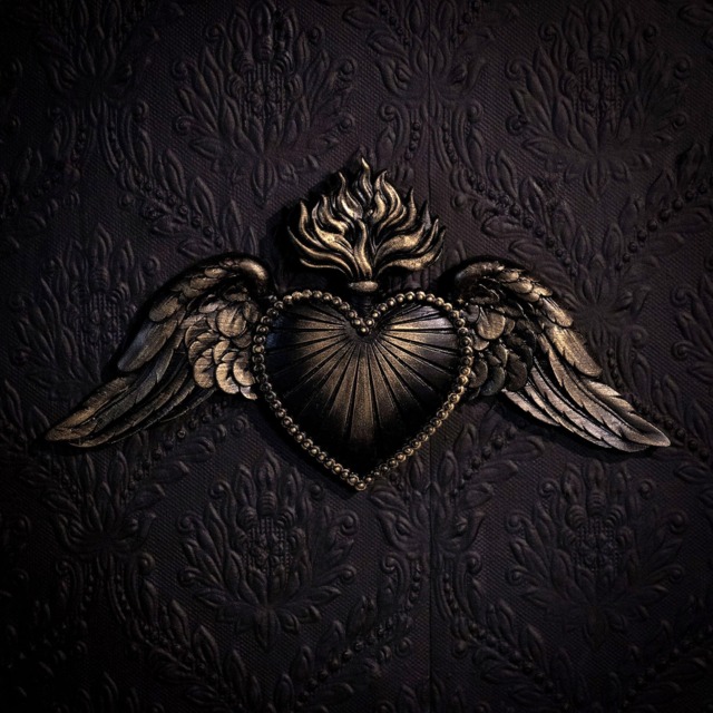 Fervour Winged Sacred Heart Plaque - Gothic Wall Home Decor Gallery By The Blackened Teeth - image 1