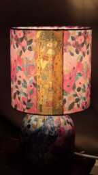 Klimt The Kiss & Blue Peacock - Table Lamp Home Decor Decoupage Gift - thumbnail 1