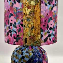 Klimt The Kiss & Blue Peacock - Table Lamp Home Decor Decoupage Gift - thumbnail 2