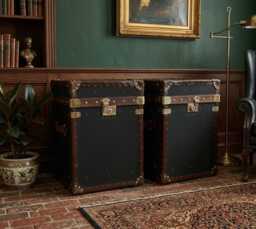 Black Millerain Handmade End Tables - English Bespoke Trunks - thumbnail 1