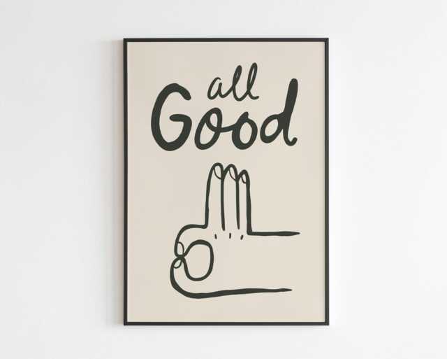 All Good - Okie Dokie A3 A4 A5 Wall Art Poster Print Music Gift Gig - image 1