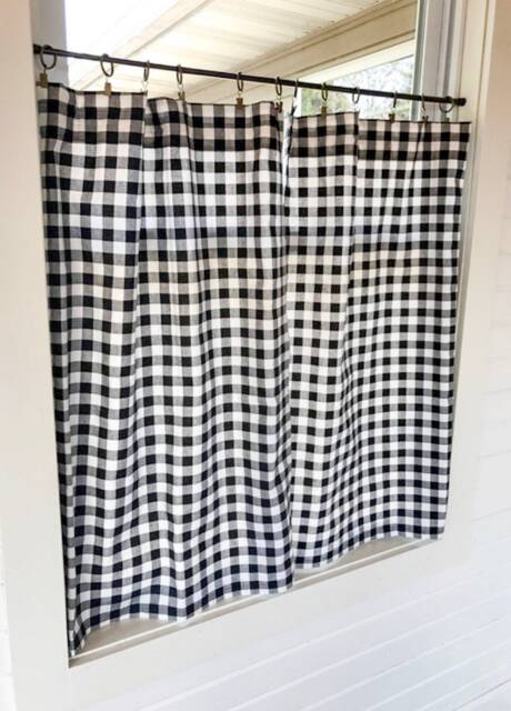 Plaid Cafe Curtain Buffalo Check Farmhouse Window Treatment - image 1