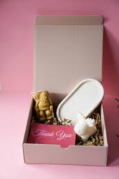 Christmas Gift Set - Soy Wax Santa & Reindeer Candles, Trinket Tray - thumbnail 1