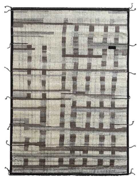 Hand-Knotted Moroccan Beni Ourain Rug, 100% Natural Wool, Modern Berber Carpet For Living Room - image 1