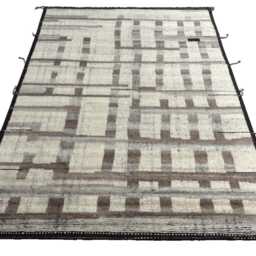 Hand-Knotted Moroccan Beni Ourain Rug, 100% Natural Wool, Modern Berber Carpet For Living Room - thumbnail 2
