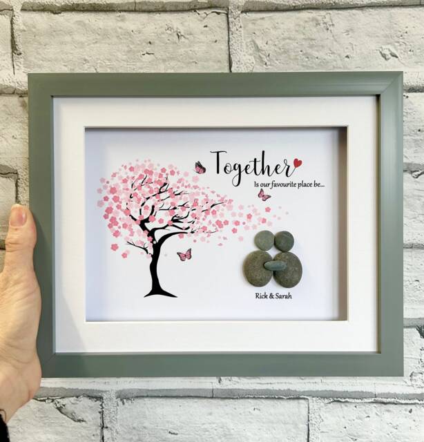 Personalised Couple Pebble Art, Personalised Gifts, Couple Gift For Boyfriend, Love Gift, Best Gifts, Wife Gifts Him - image 1