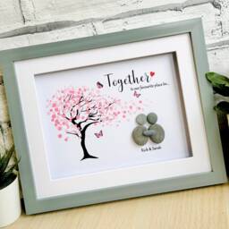 Personalised Couple Pebble Art, Personalised Gifts, Couple Gift For Boyfriend, Love Gift, Best Gifts, Wife Gifts Him - thumbnail 2
