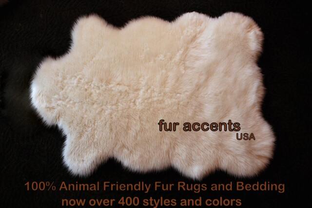 Faux Fur Sheepskin Rug Shaggy Accent Pelt, 30x50 - image 1