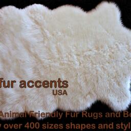 Faux Fur Sheepskin Rug Shaggy Accent Pelt, 30x50 - thumbnail 2