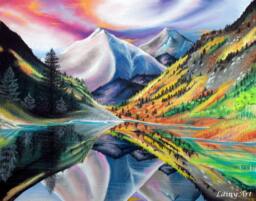 Colorado Autumn - Art Print, Multiple Sizes 8x10 11x14 16x20 Mountain Landscape, Sunrise, Sunset, Maroon Bells, Rocky Mountains - thumbnail 1