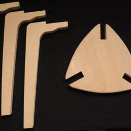 Stool, Wood Three-Legged Stool in Brown, Chair, Plywood Furniture. Kids - thumbnail 2