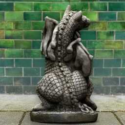 Posing Dragon Statue Stone Fantasy Creature Ornament Concrete Sculpture Handcrafted Cement Animal Figurine Garden Art Gift - thumbnail 3