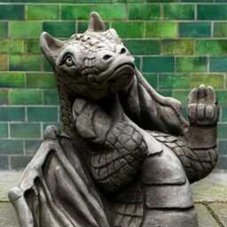 Posing Dragon Statue Stone Fantasy Creature Ornament Concrete Sculpture Handcrafted Cement Animal Figurine Garden Art Gift - thumbnail 2