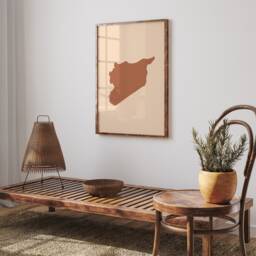 Syria Map Boho Wall Art Print Mid Century Travel Poster - thumbnail 3