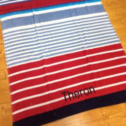striped Personalized Beach Towel Adult Monogrammed Birthday Gift Baby Shower Groomsmen Bridal Party Favor Rest Mat - thumbnail 2