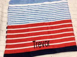 striped Personalized Beach Towel Adult Monogrammed Birthday Gift Baby Shower Groomsmen Bridal Party Favor Rest Mat - thumbnail 1