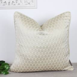 Neon Oatmeal Cream Honeycomb Patterned Cushion - thumbnail 3