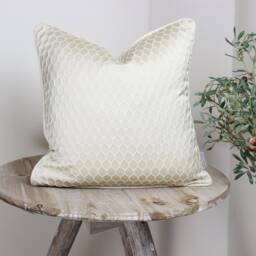 Neon Oatmeal Cream Honeycomb Patterned Cushion - thumbnail 2
