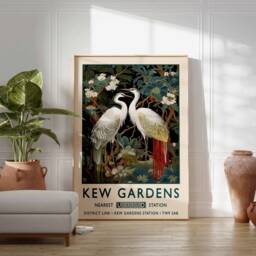 William Morris Stork Print, Kew Gardens London Poster, Vintage Wall Art, Floral Poster - thumbnail 2