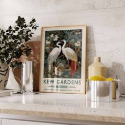 William Morris Stork Print, Kew Gardens London Poster, Vintage Wall Art, Floral Poster - thumbnail 3