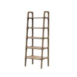 Bookcase 140 cm, Narrow Wooden Bookshelf, Mid Century Modern Shelving Unit, 4 Or 5 Shelves, Handmade Ladder Bookcase, Custom Size - thumbnail 2
