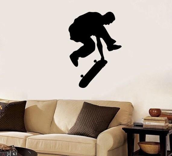 Wall Decals Sportsman Skateboarder Cyclist Cycling Jumping Home Vinyl Decal Sticker Kids Nursery Baby Room Decor V488 - image 1